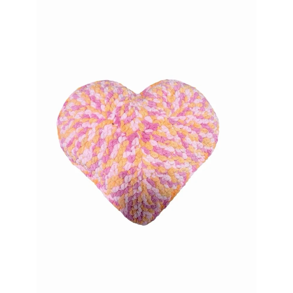 New Handmade Crochet Throw Pillow HEART 12 inches
